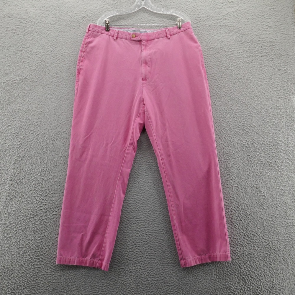 Peter Millar Men Raleigh Washed Twill Chino Pant‎ 38x28 Pink Flat Front Straight